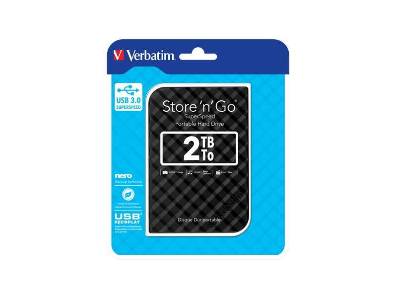 VERBATIM HV2TSGEF HDD (merevlemez) 2TB, USB 3.0, Store n Go, fekete