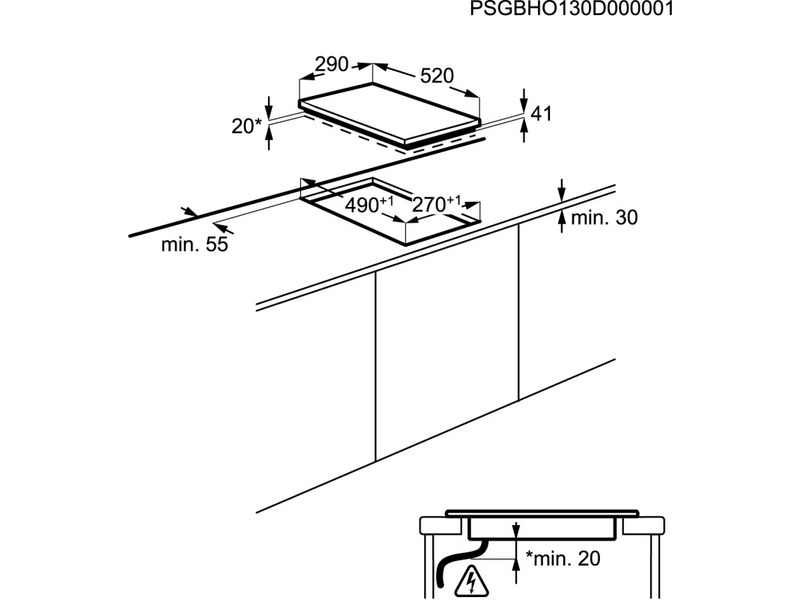 Electrolux EGG3322NVX Ugradbena plinska ploča za kuhanje