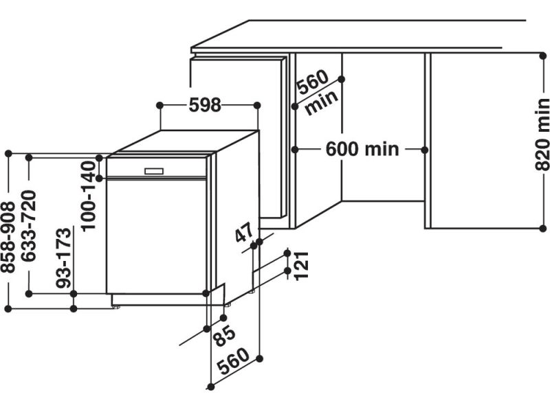 WHIRLPOOL WBO 3T323 6P X Mosogatógép