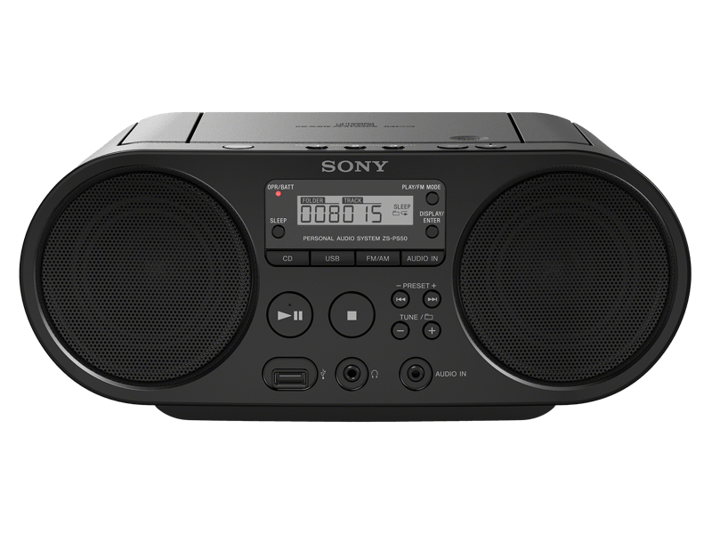 SONY ZS-PS50 rádió, fekete