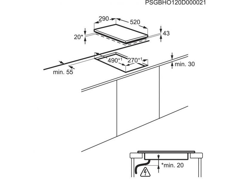 ELECTROLUX EHH3920BVK Beépíthető dominó kerámia főzőlap
