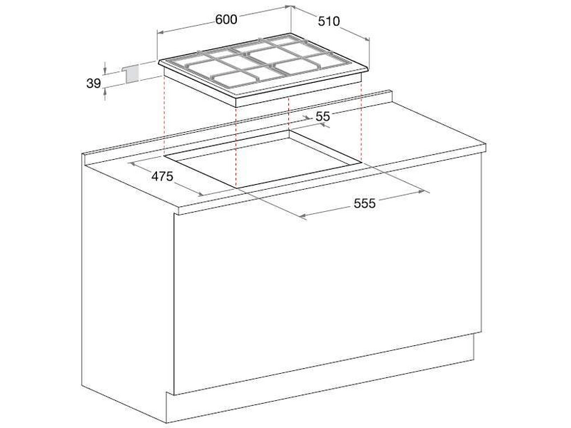 ARISTON PCN641IX/HAEE Beépíthető gáz főzőlap