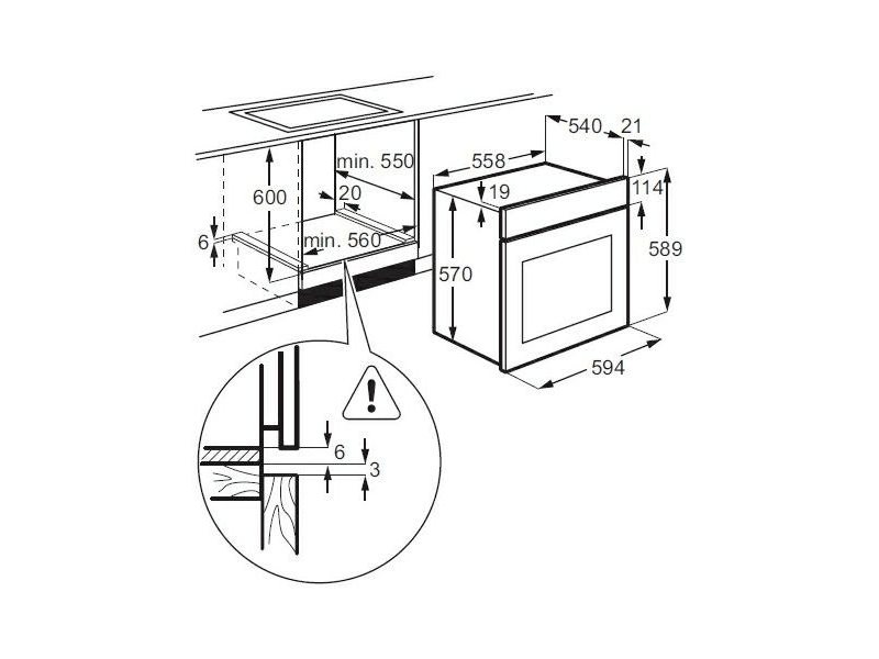 Electrolux EZB2400AOX Beépíthető sütő, LED kijelző