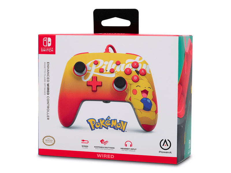 PowerA 1522784-01 Enhanced Nintendo Switch vezetékes kontroller, Oran Berry Pikachu