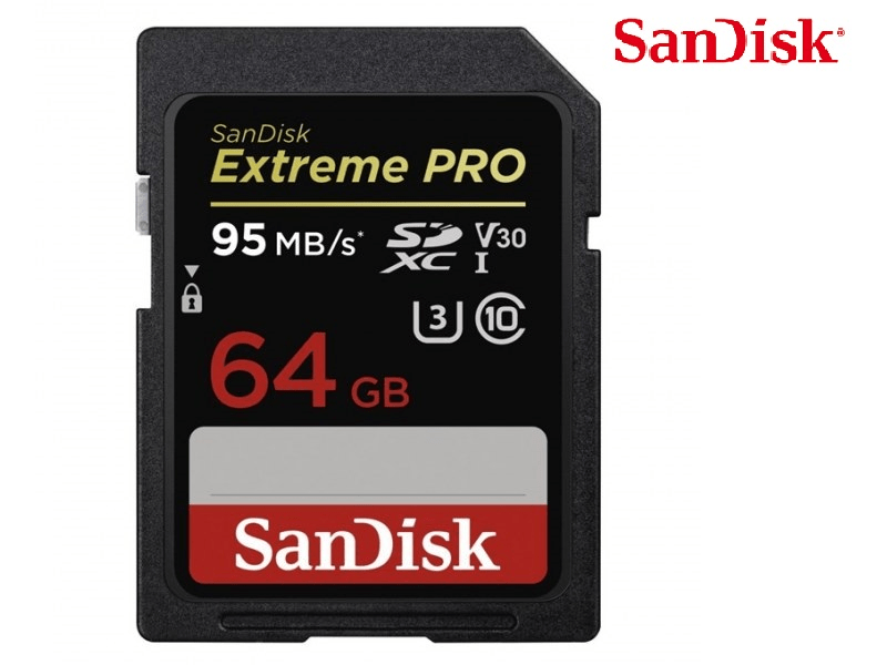 SANDISK SDXC EXTREME PRO 64GB, 95MB/S, UHS-I, V30