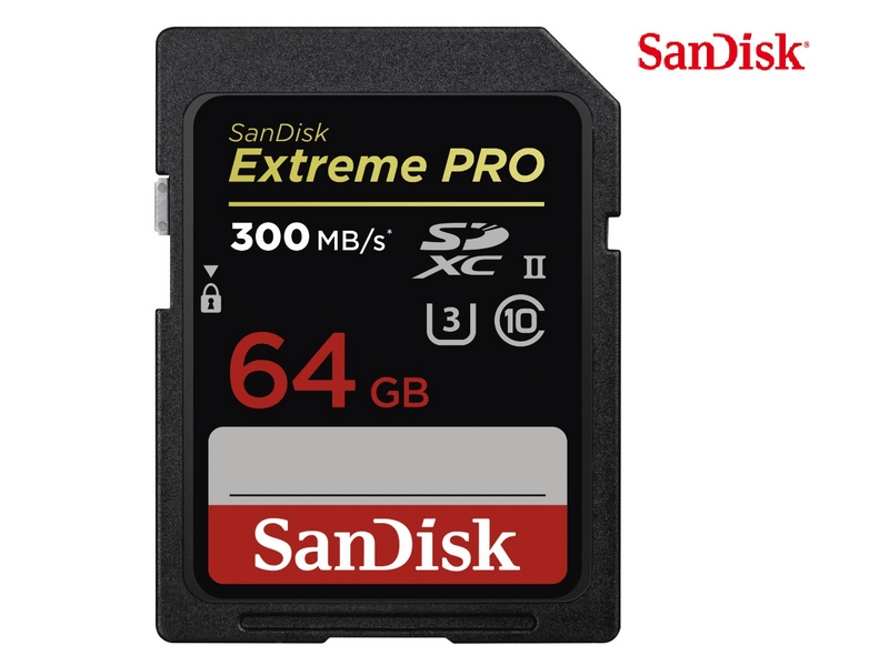 SANDISK SDXC EXTREME PRO 64GB, 300MB/S, UHS-II