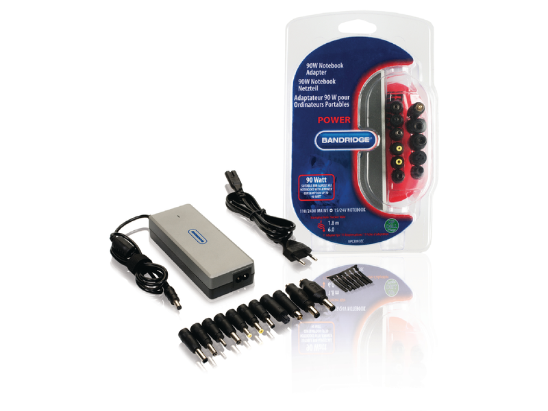 Bandridge Nootebook-Adapter 15 / 16 / 18.5 / 19 / 20 / 22 / 24 VDC 90 W (BPC2093EC)