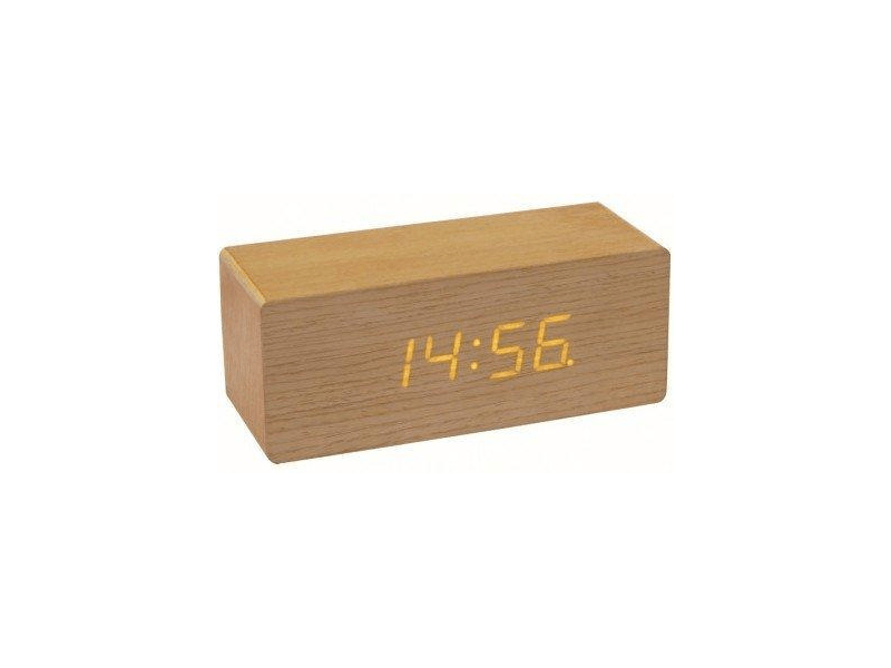 HOME Digitális ébresztőóra, fa (OC 01)