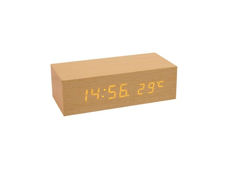 HOME Digitális ébresztőóra, fa (OC 02)