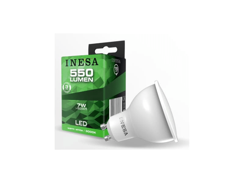 Inesa GU10 7W 3000K 550lm