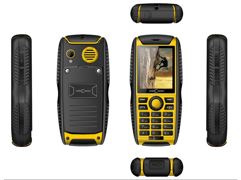 ConCorde Raptor P67 Kártyafüggetlen Mobiltelefon, Fekete/Sárga
