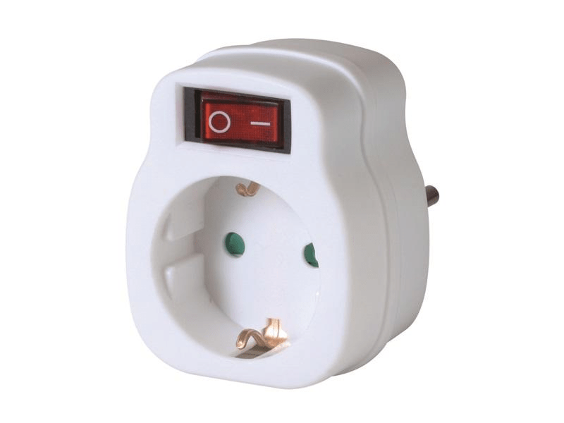 Somogyi NVK 1/WH Hálózati aljzat, kapcsolós