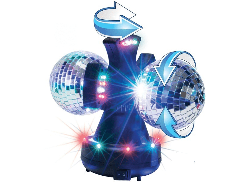 SAL DL-210L LED-s diszkó lámpa 2x10 cm tükörgömbbel, 230V (DL-210L)