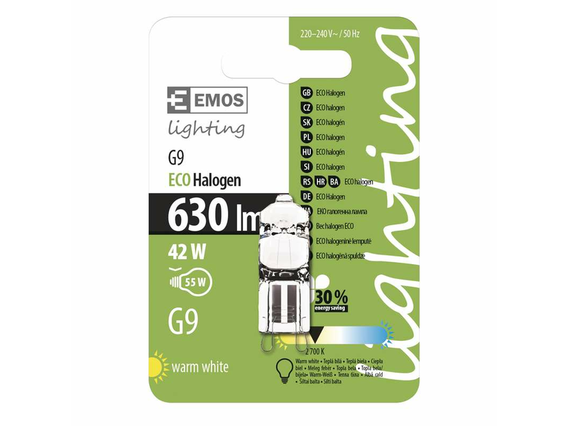 EMOS HALOGÉN IZZÓ ECO CLASSIC JC G9 42W WW DIMM EMOS HALOGÉN IZZÓ ECO CLASSIC JC G9 42W WW DIMM