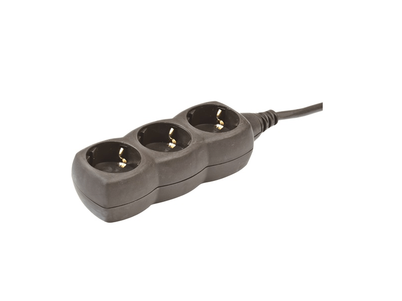 HOME NV 03-3/B Hálózati elosztó, 3 aljzat, 3m, fekete