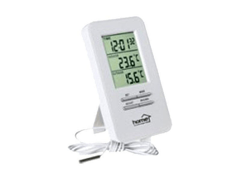 Home Vezetékes külső-belső hőmérő órával (HC 12)