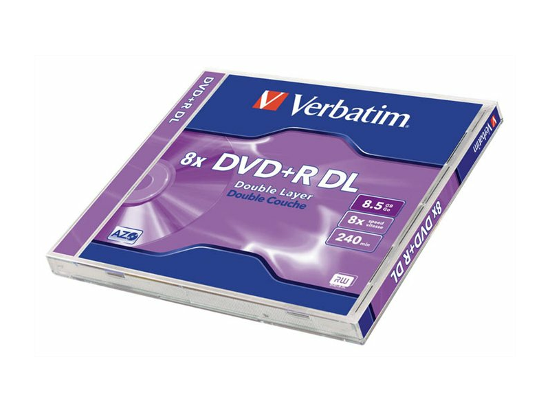 Verbatim DVD+R lemez, kétrétegű, 8,5GB, 8x, normál tok, 