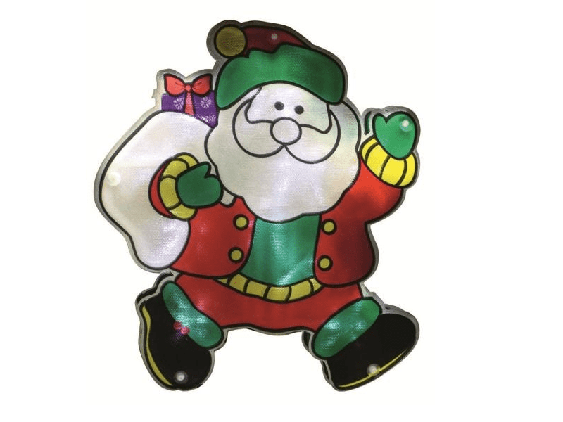 HOME LED-es ablkadísz, mikulás, 19cm, 4,5V (KID 313)