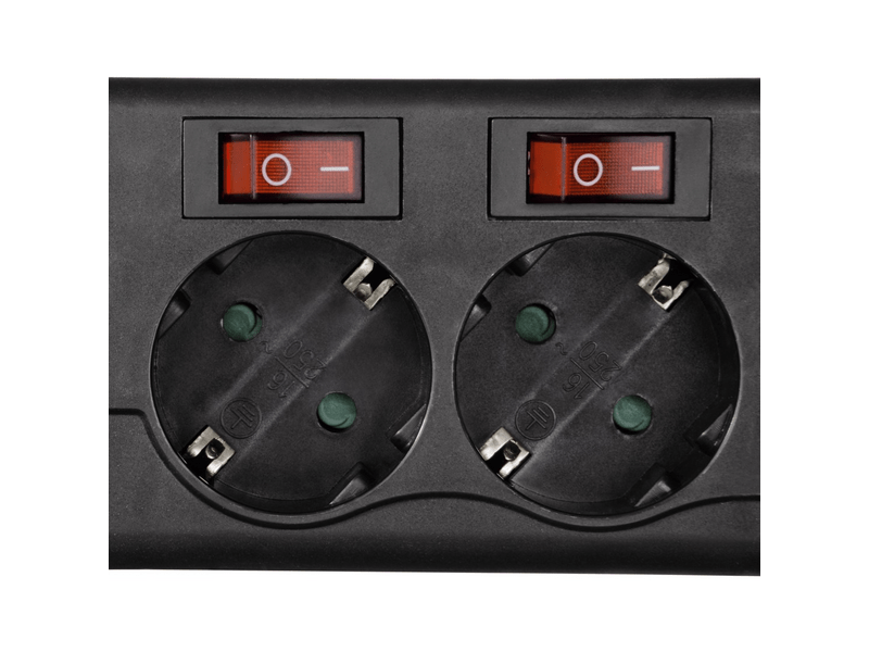 HÁLÓZATI ELOSZTÓ, 6 RÉSZES, KÜLÖN KAPCSOLHATÓ, FEKETE (HAMA 121946)