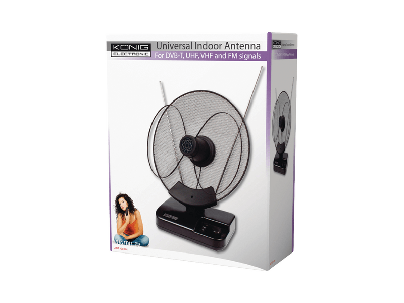 König Erősített Beltéri DVB-T/T2 - DAB+ Antenna 36 dB FM / VHF / UHF ANT 100-KN