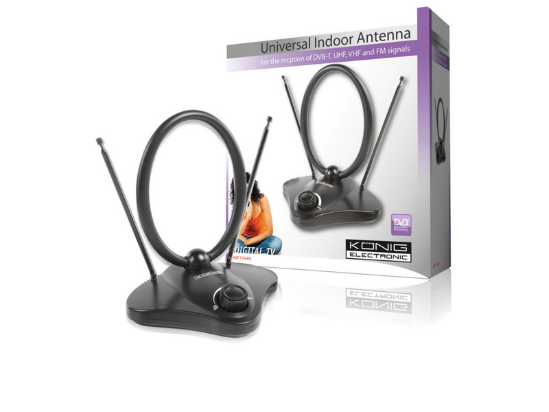 König Erősített Beltéri DVB-T/T2 - DAB+ Antenna 22 dB FM / VHF / UHF ANT 110-KN