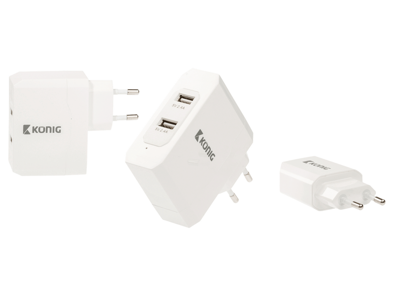 König CS48UW001WH 2xUSB Hálózati Adapter