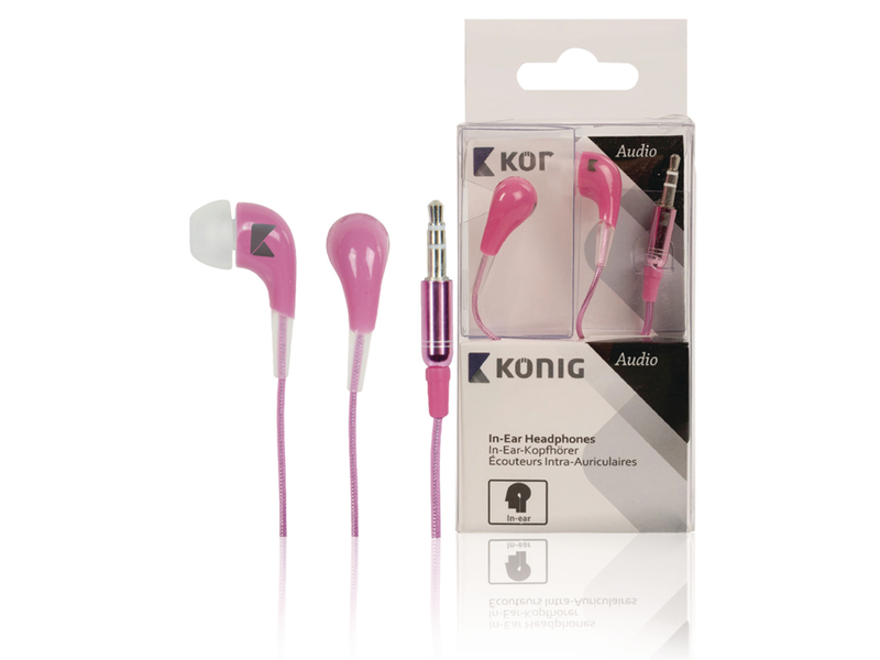 König CSHPIER100PI In-Ear Fülhallgató, Rózsaszín
