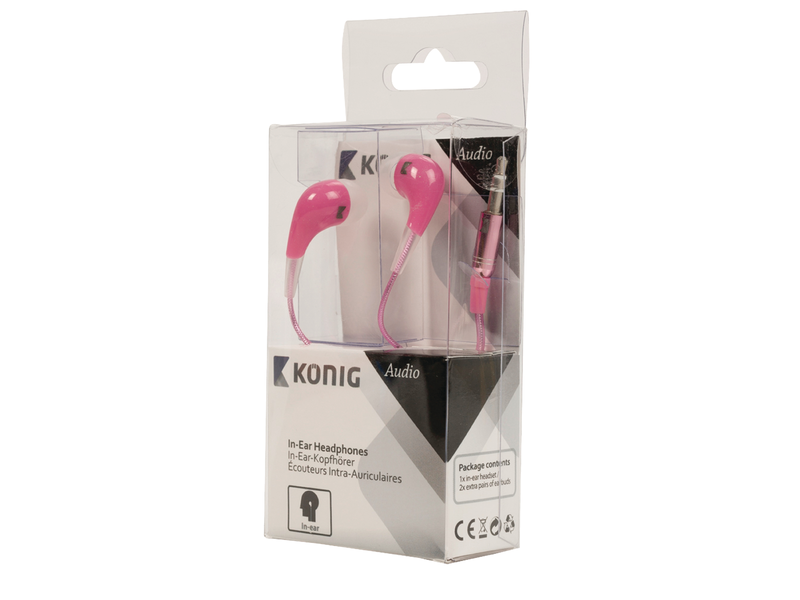 König CSHPIER100PI In-Ear Fülhallgató, Rózsaszín
