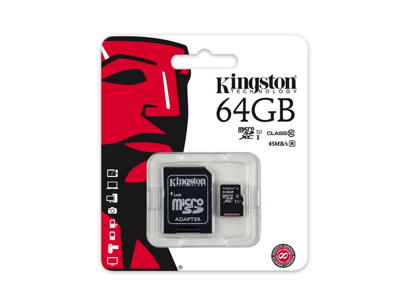 Kingston microSDXC 64GB Class 10 UHS-I (SDC10G2/64GB)