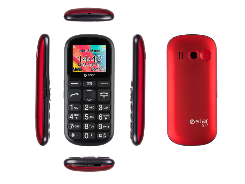 eSTAR S17 Kártyafüggetlen Mobiltelefon, Piros