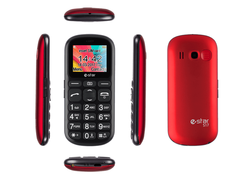 eSTAR S17 Kártyafüggetlen Mobiltelefon, Piros