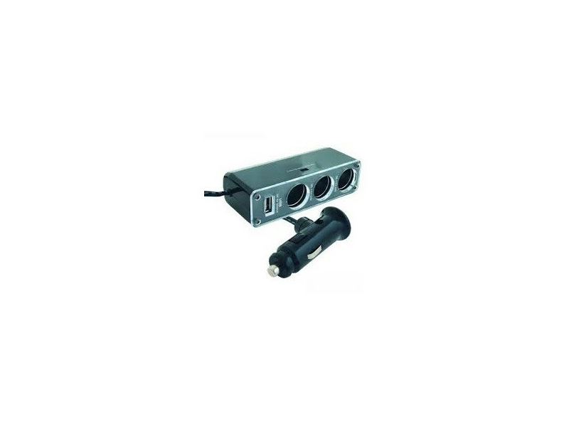 SAL Szivargyújtó elosztó, hármas + USB aljzat (SA 023)