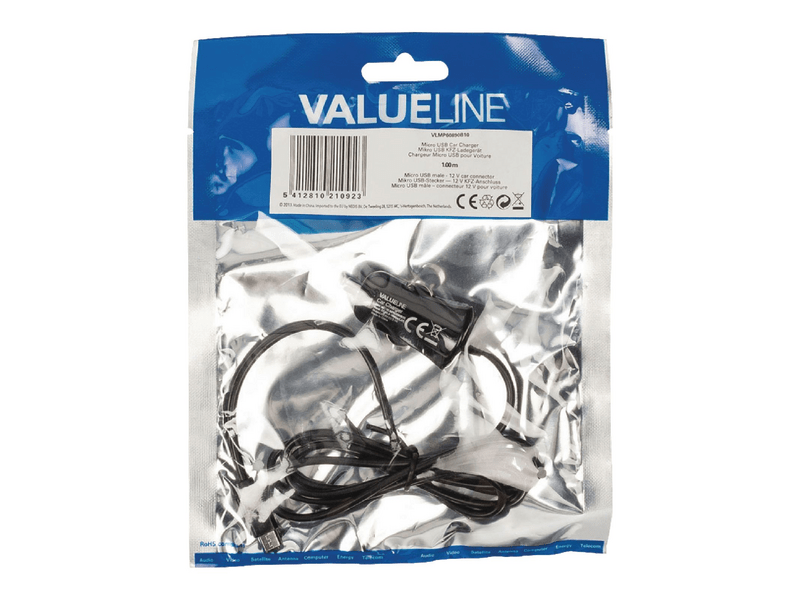 Autós Töltő 2.1 A Micro USB Fekete