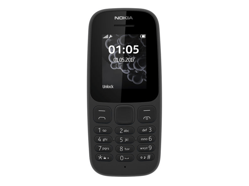 Nokia 105 (2017) Dual SIM Kártyafüggetlen Mobiltelefon, Fekete