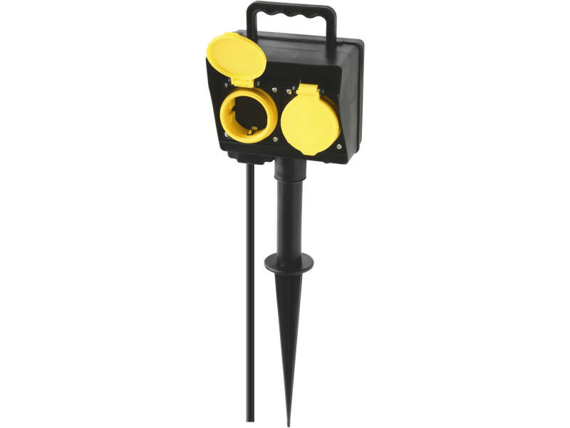 HOME Kültéri elosztó, 2 aljzat, leszúrható NVL 2/BK