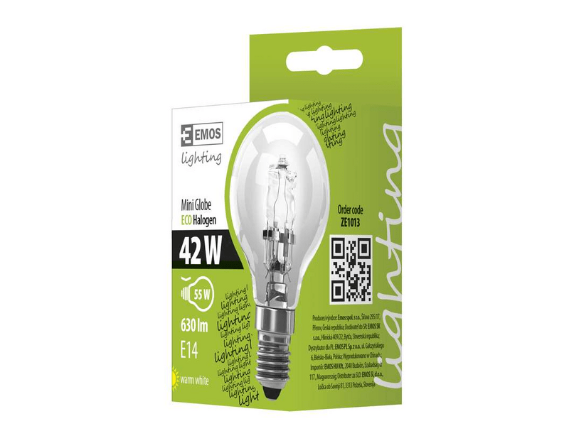 EMOS HALOGÉN IZZÓ ECO P45 E14 42W (ZE1013)