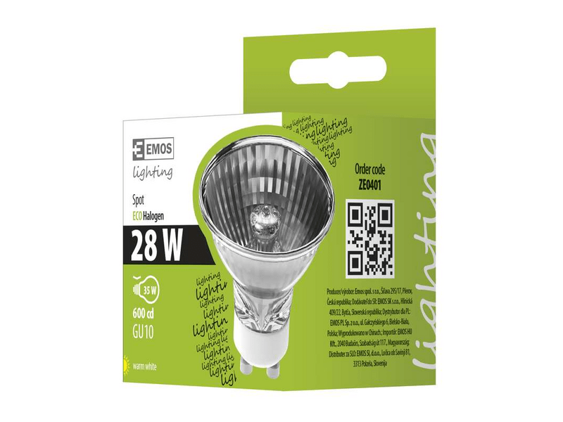 EMOS HALOGÉN IZZÓ ECO GU10 230V 28W (ZE0401)