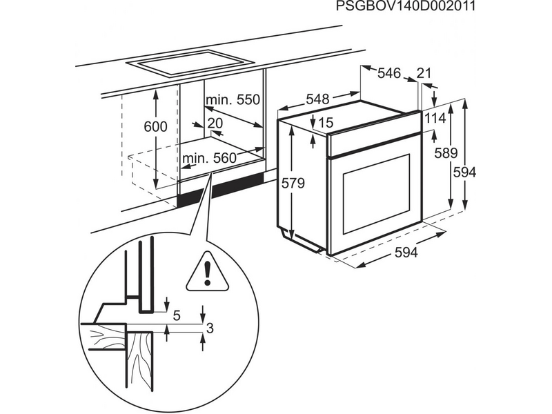 AEG BPS351120M SteamBake beépíthető sütő gőzfunkcióval, pirolitikus tisztítás