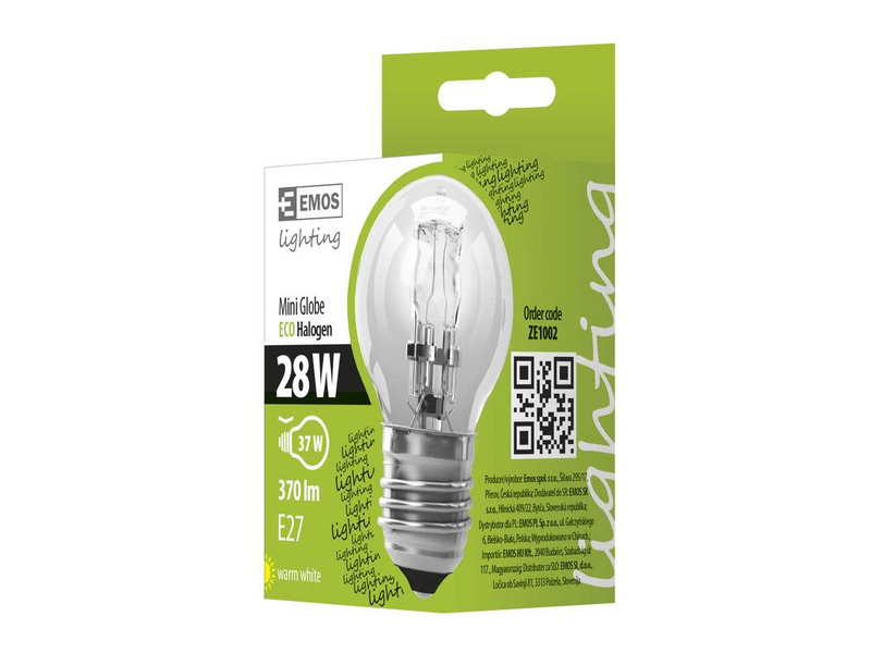 EMOS HALOGÉN IZZÓ ECO P45 E27 28W (ZE1002)