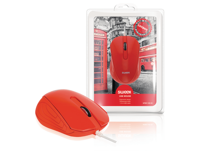 Sweex USB-s egér London,piros (NPMI1180-03)