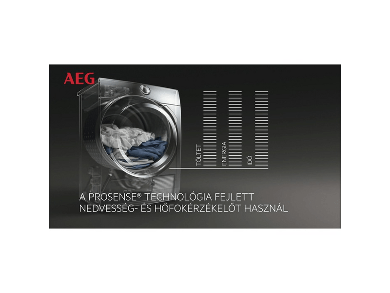 AEG T7DBE38W Hőszivattyús szárítógép, 8 kg, LCD kijelző