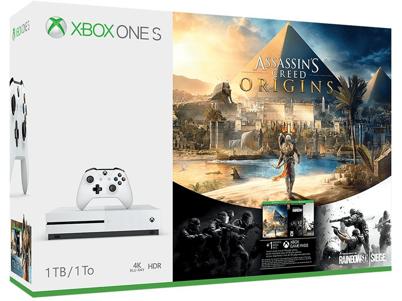 Xbox One S 1TB + Assassins Creed Origins + Rainbow Six Siege + 3 havi LIVE