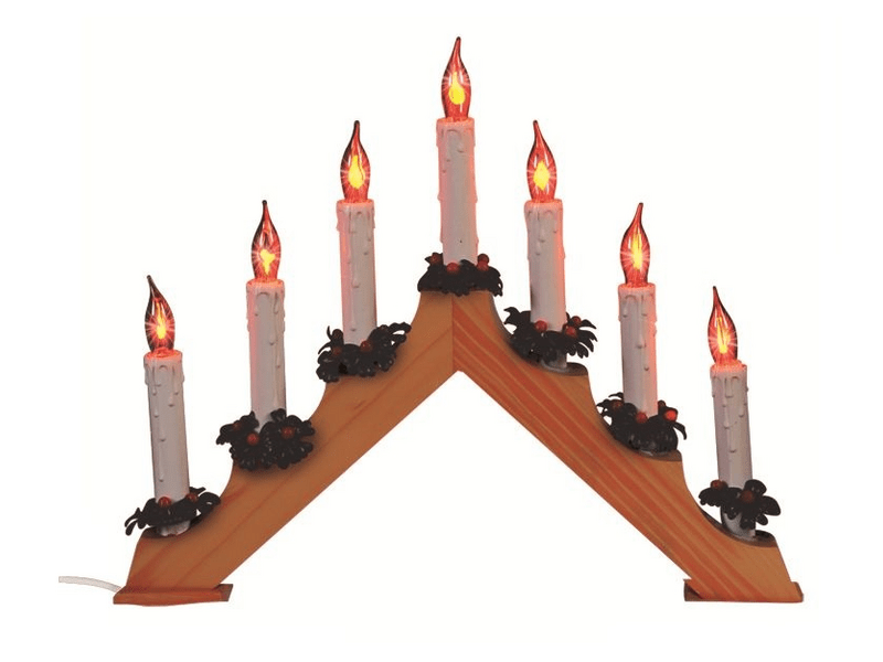 HOME Gyertyapiramis, fa, 7 gyertyaláng izzó, 230V (KAD 07)