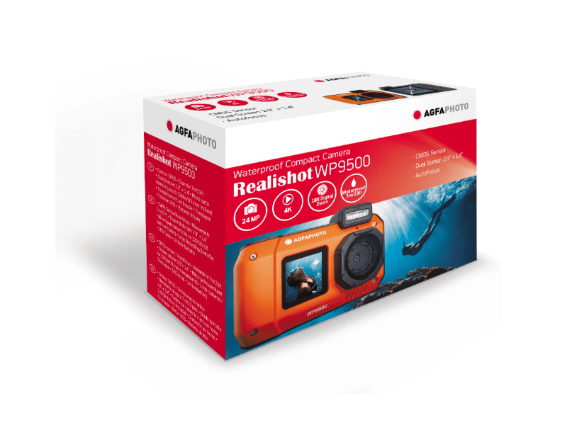 AgfaPhoto Realishot WP9500 vízálló digitális fényképezőgép, narancssárga