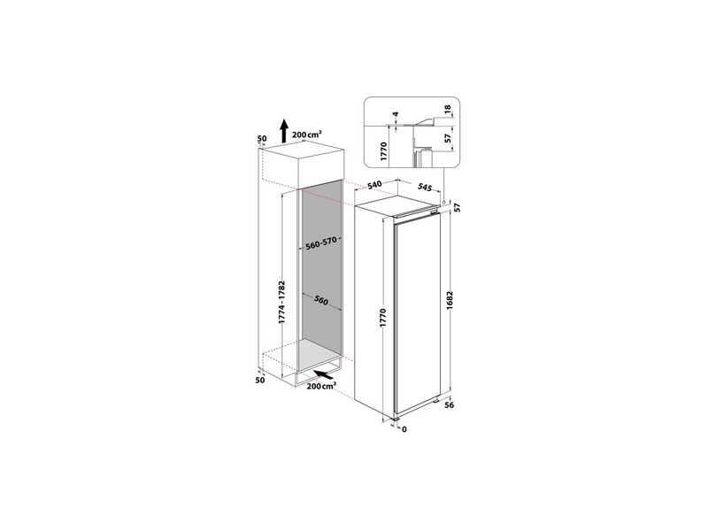Whirlpool WHSD18F083C1 P Ugradbeni zamrzivač