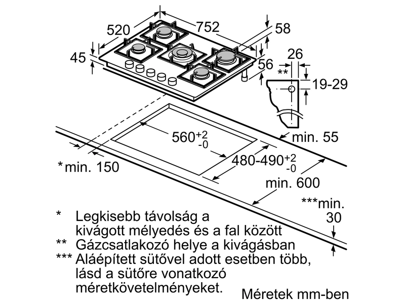 Neff T27CS59S0 Beépíthető gáz főzőlap