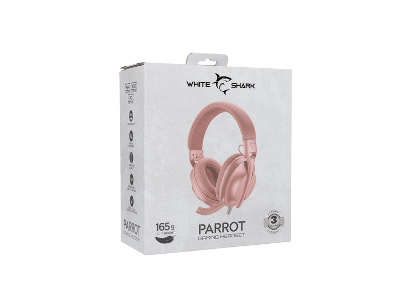 White Shark PARROT-P Gamer fejhallgató, pink (WS GH-2440P)