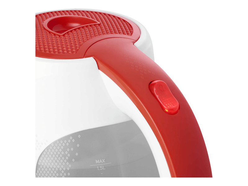 Vízforraló, 2200W, 1.5L, fehér/piros