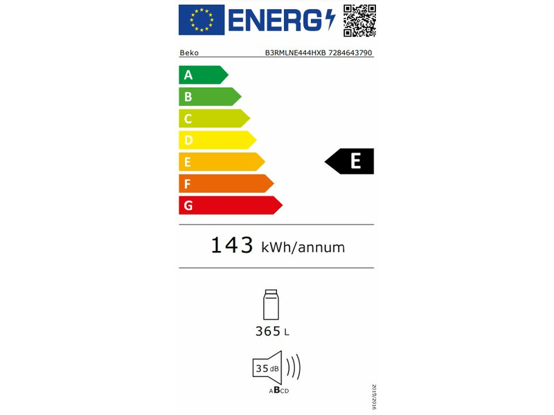 Egyajtós NF hűtő, inox,365l