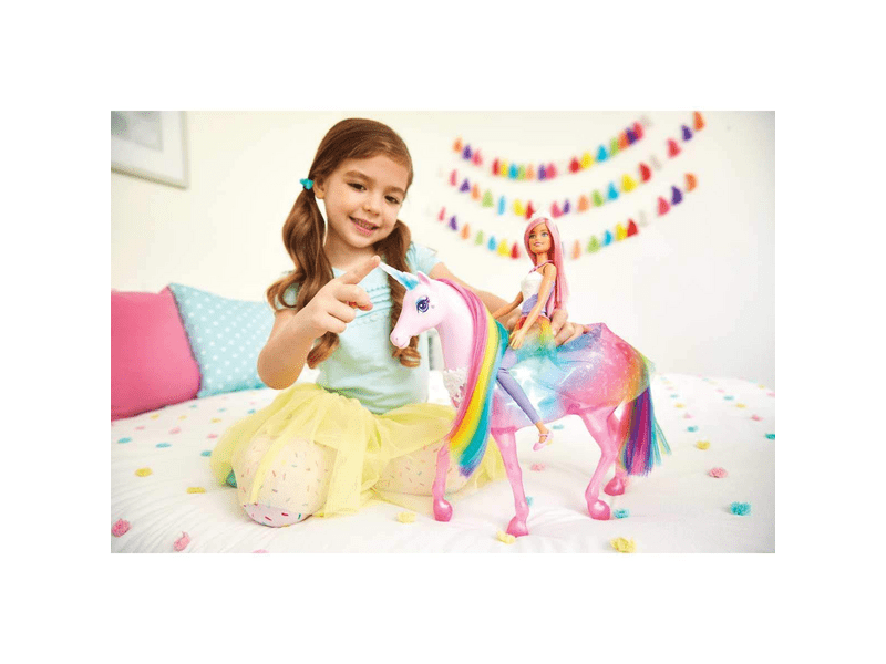 Barbie Dreamtopia csillámfény unikornis babával (FXT26)